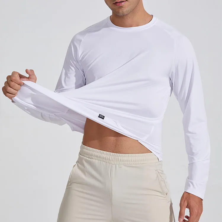 Men's Quick Drying Round Neck Sports Fitness Long Sleeve T-shirt