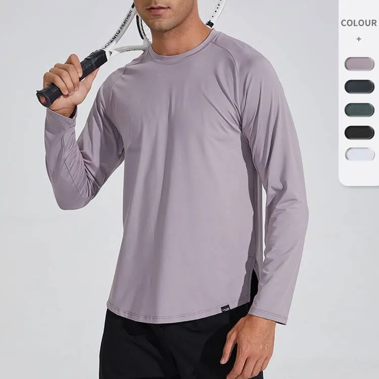 Men's Quick Drying Round Neck Sports Fitness Long Sleeve T-shirt