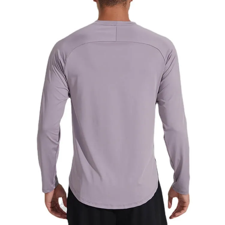 Men's Quick Drying Round Neck Sports Fitness Long Sleeve T-shirt