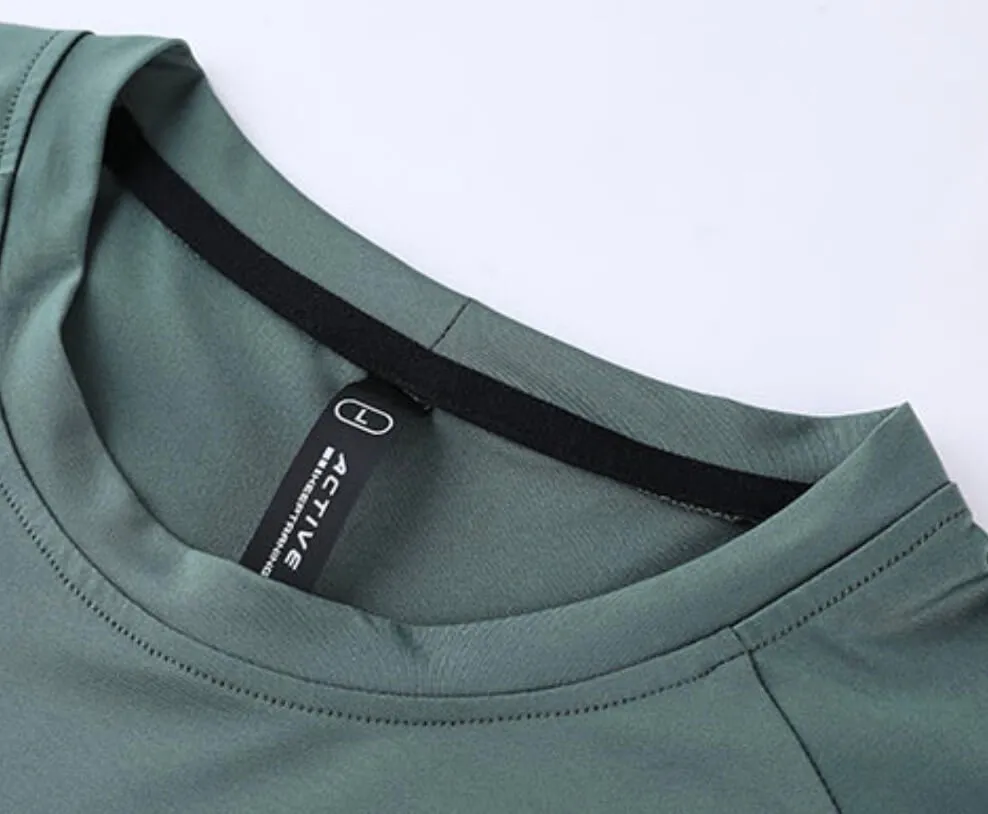 Men's Quick Drying Round Neck Sports Fitness Long Sleeve T-shirt