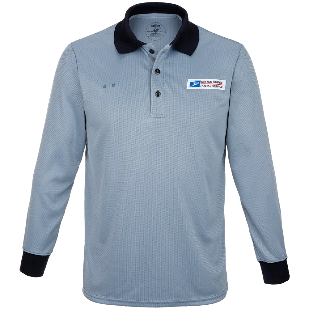 Men's Retail Clerk Long Sleeve Polo Shirt 100% Polyester NEW