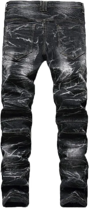 Mens Ripped Jeans Wide Leg Distressed Destroyed Jeans Denim Pant Y2k Hip Hop Trousers Jeans with Pockets
