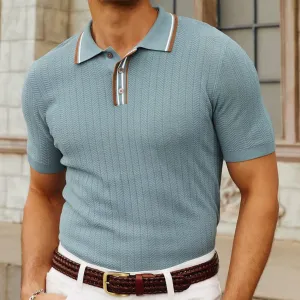 Men's Short Sleeve Casual Sweater - Simple and Stylish Design