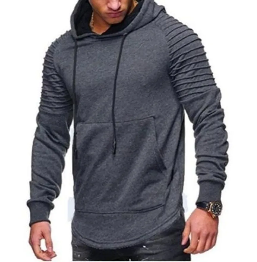 Mens Slim Fit Hoodie with Shoulder Details