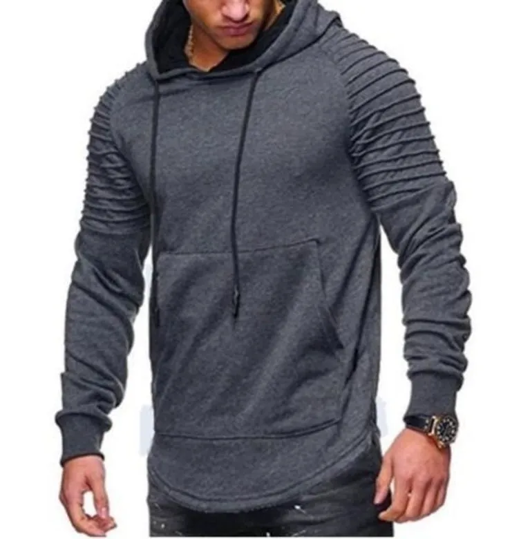 Mens Slim Fit Hoodie with Shoulder Details