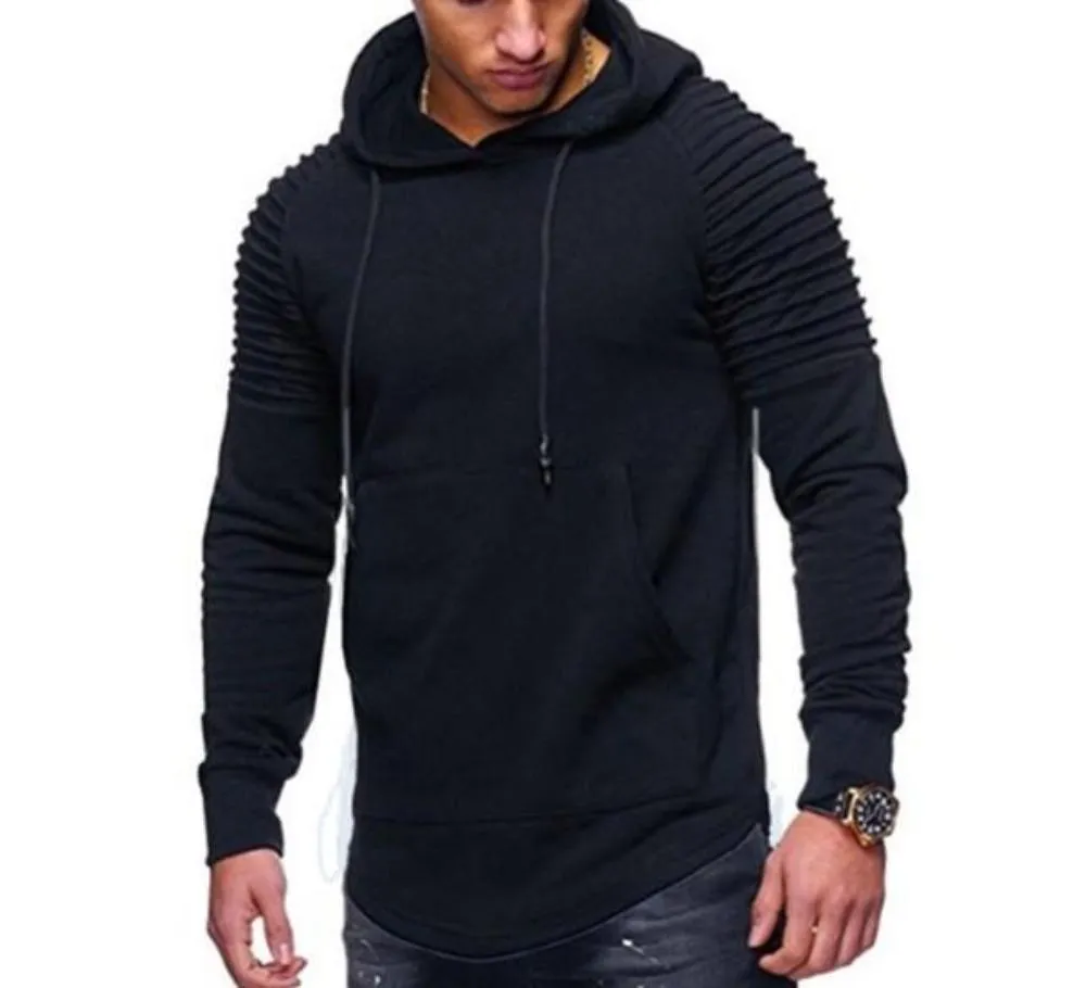 Mens Slim Fit Hoodie with Shoulder Details