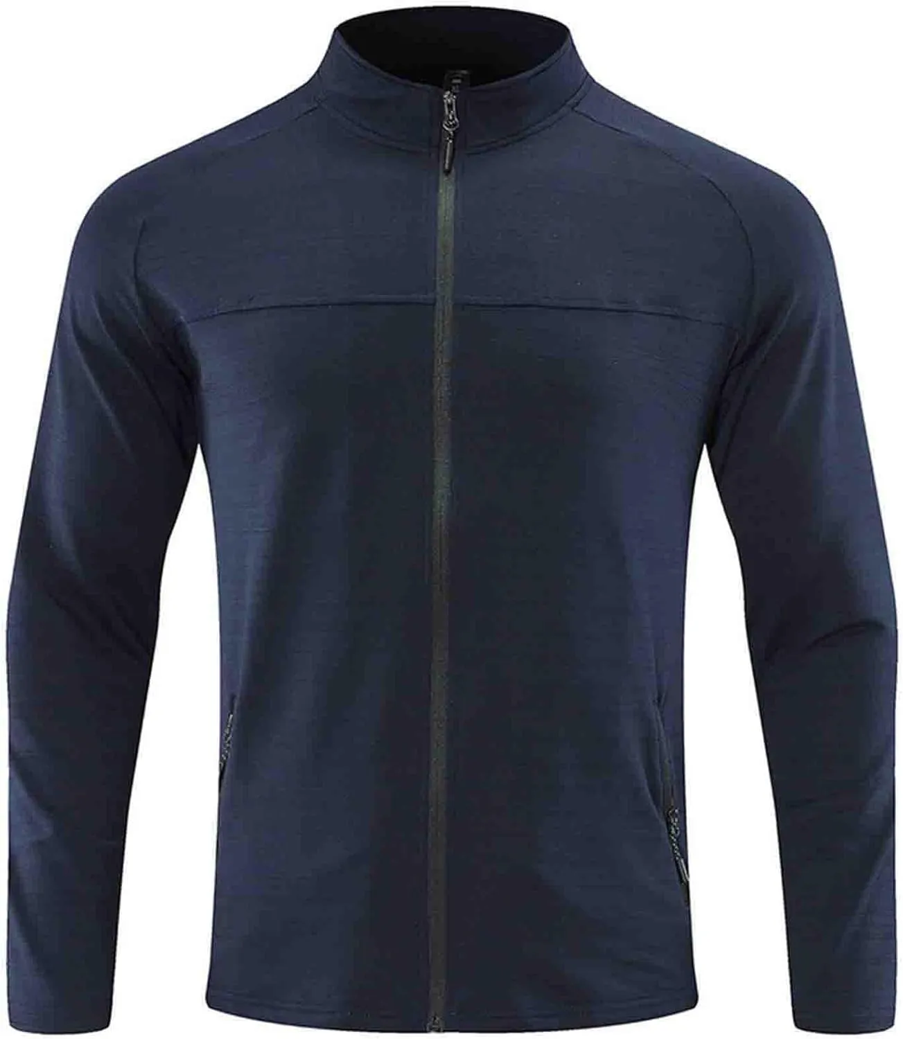 Men's Stretchy Quick Dry Running Sport Jacket w Zipper Pockets Full Zip Workout Athletic Fitness Jackets for Training