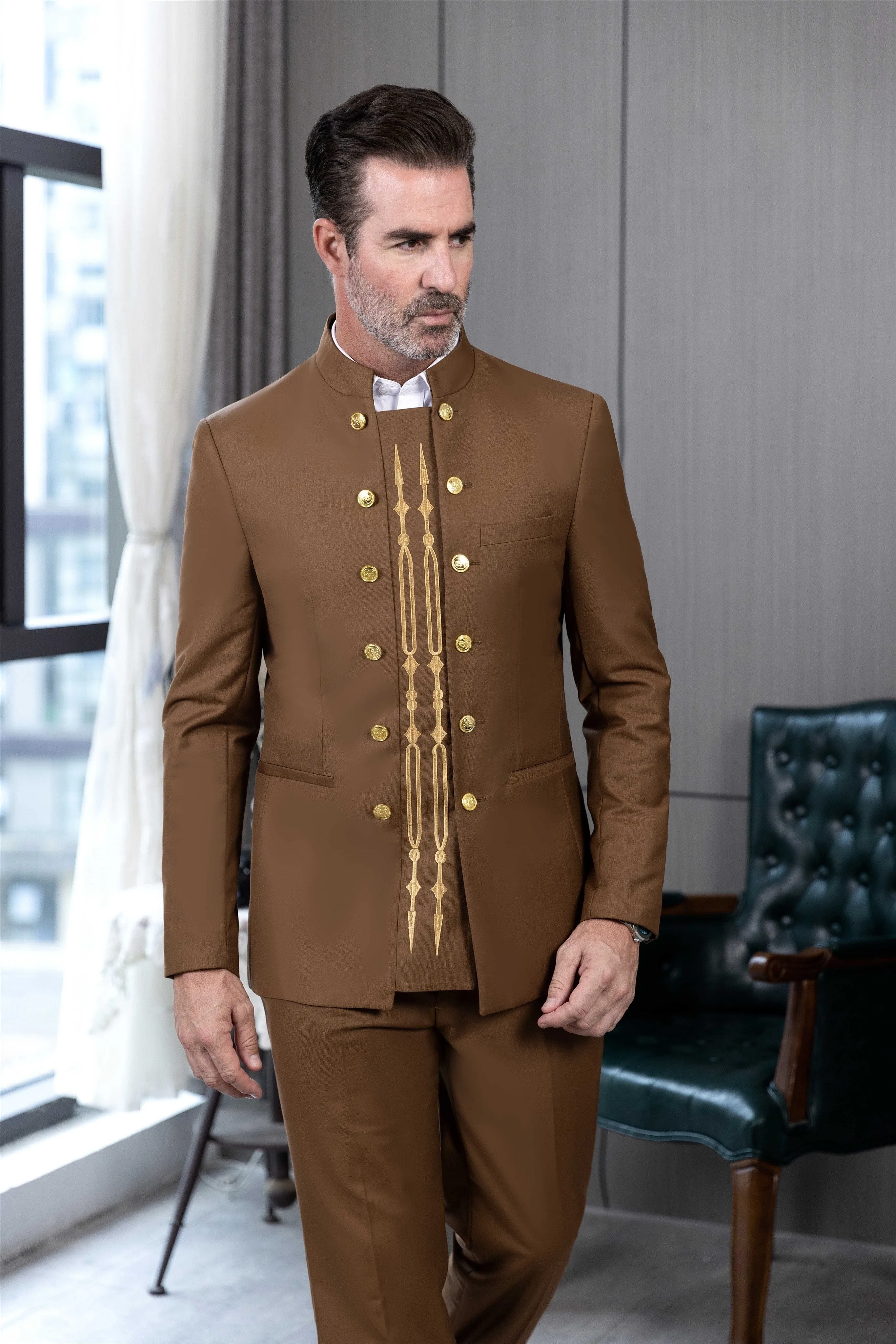 Men's Suit 2 Piece Double Breasted Jacket (Blazer Pants)