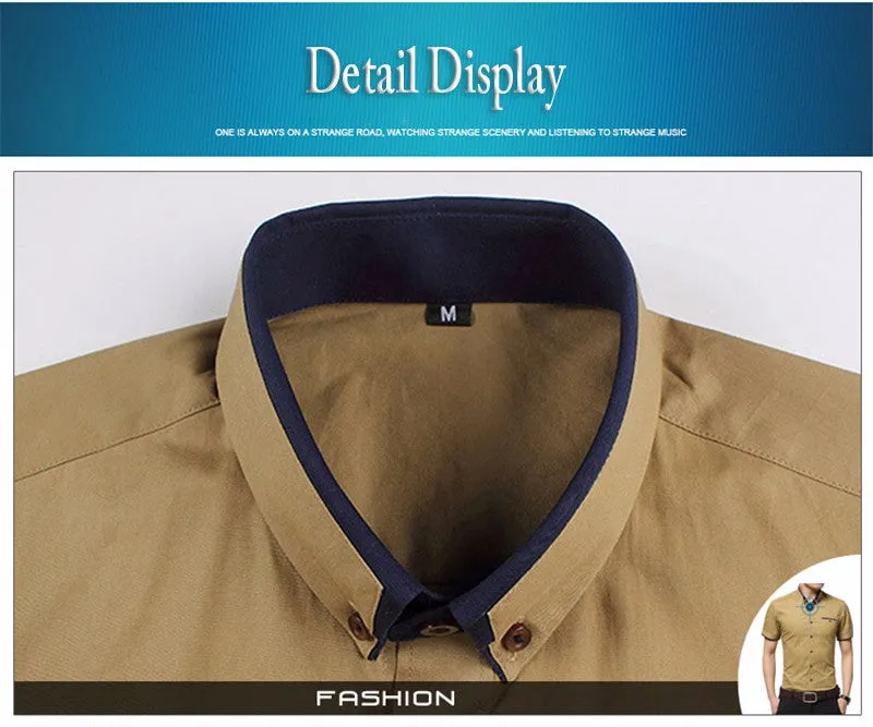 Men's Summer Business Short Sleeves Turn-down Collar Tuxedo Shirt