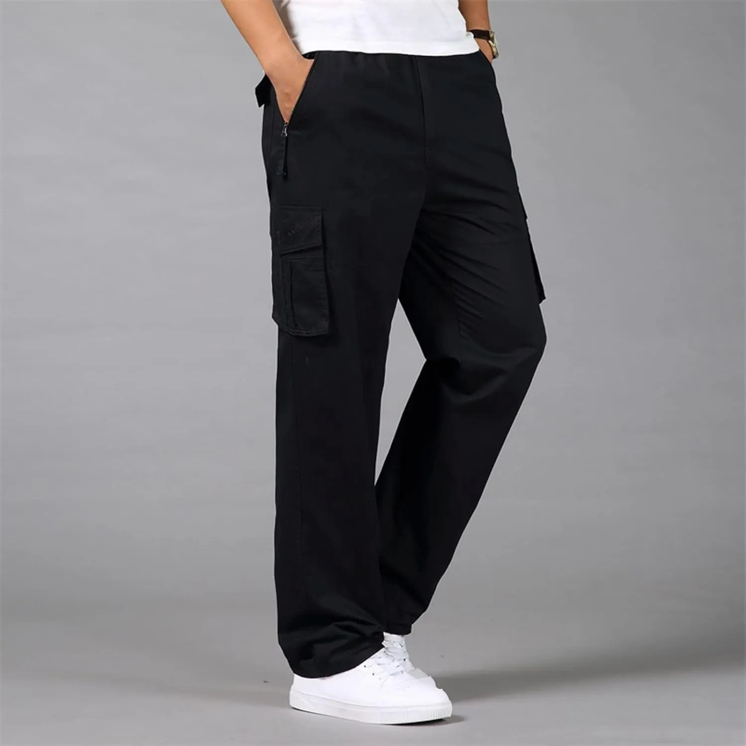 Mens Sweatpants with Pockets Big and Tall Heavyweight Cargo Pants Men's Slim Jogger Pants Tapered Athletic Sweatpants