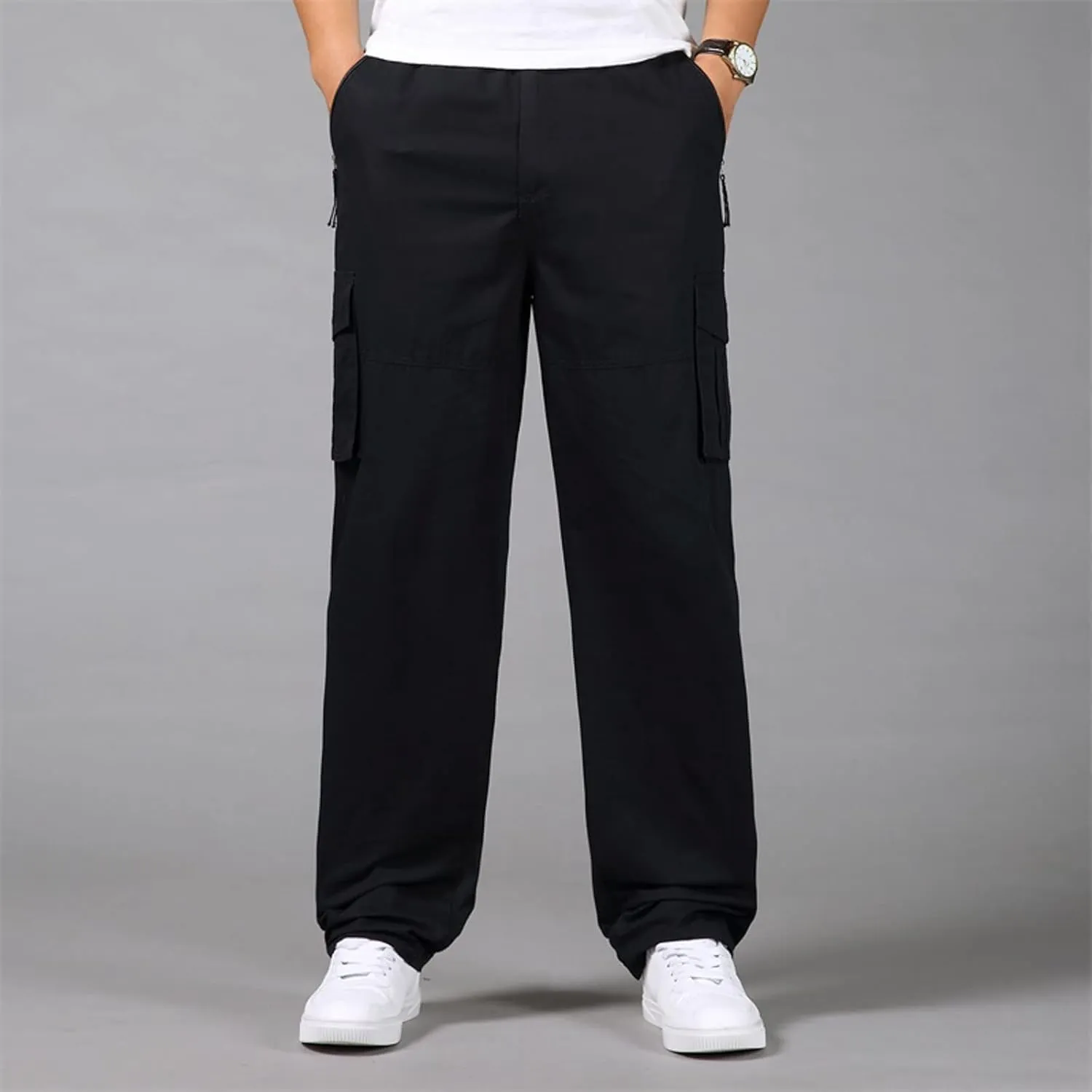 Mens Sweatpants with Pockets Big and Tall Heavyweight Cargo Pants Men's Slim Jogger Pants Tapered Athletic Sweatpants