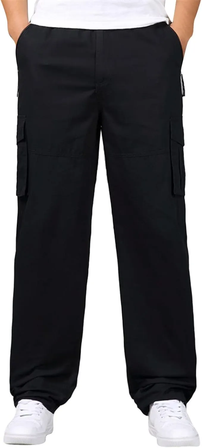 Mens Sweatpants with Pockets Big and Tall Heavyweight Cargo Pants Men's Slim Jogger Pants Tapered Athletic Sweatpants