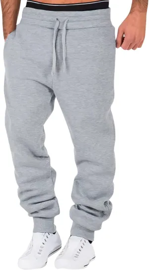Mens Sweatpants with Pockets Fleece Elastic Bottom Men's Sports Heavyweight Jogger Pants Sweatpants for Men Trousers