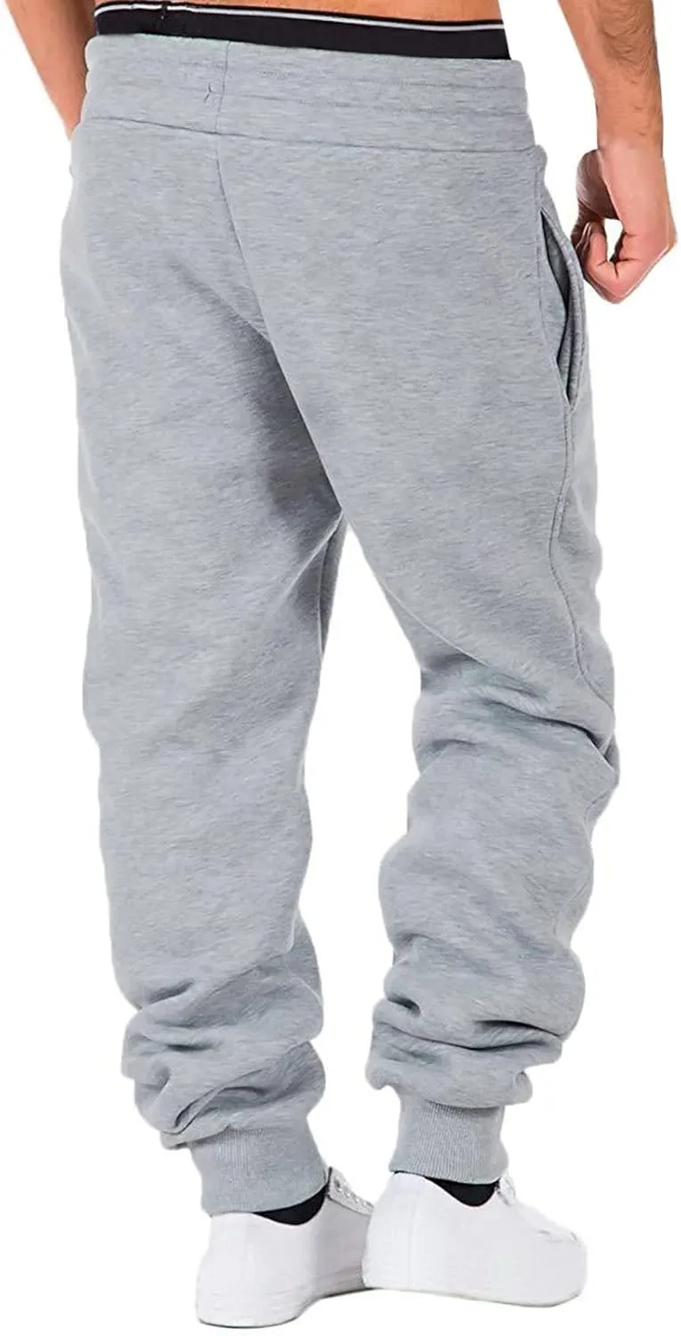 Mens Sweatpants with Pockets Fleece Elastic Bottom Men's Sports Heavyweight Jogger Pants Sweatpants for Men Trousers