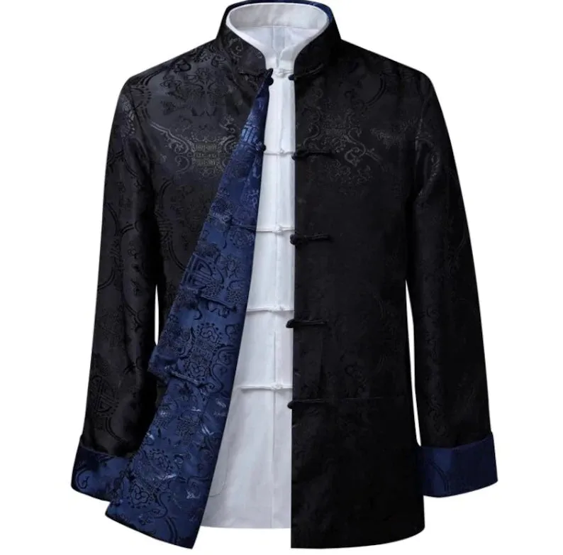 Men’s wedding suit,  Wedding Tang Jacket, reversible garment, mandarin collar