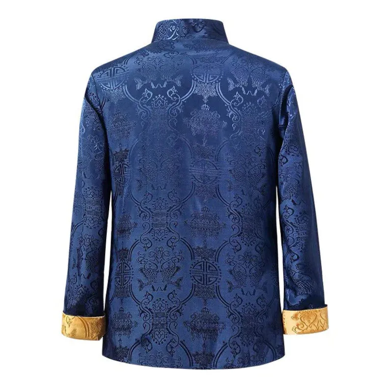 Men’s wedding suit,  Wedding Tang Jacket, reversible garment, mandarin collar