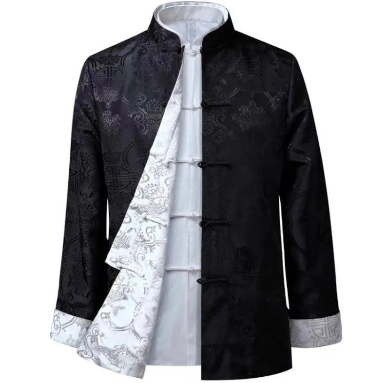 Men’s wedding suit,  Wedding Tang Jacket, reversible garment, mandarin collar