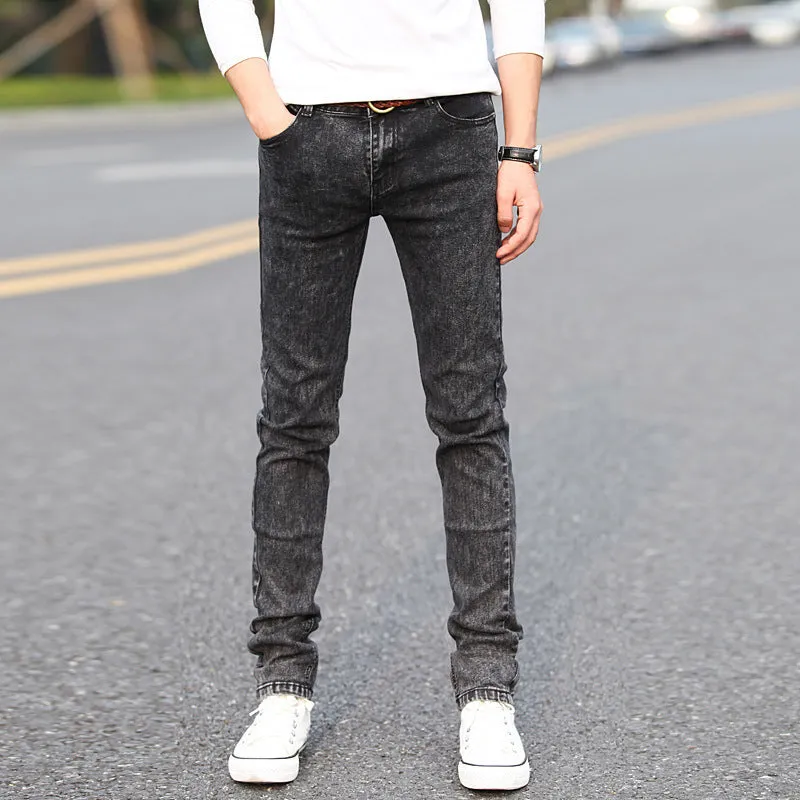 Men's White Slim Fit Stretch Stiletto Jeans