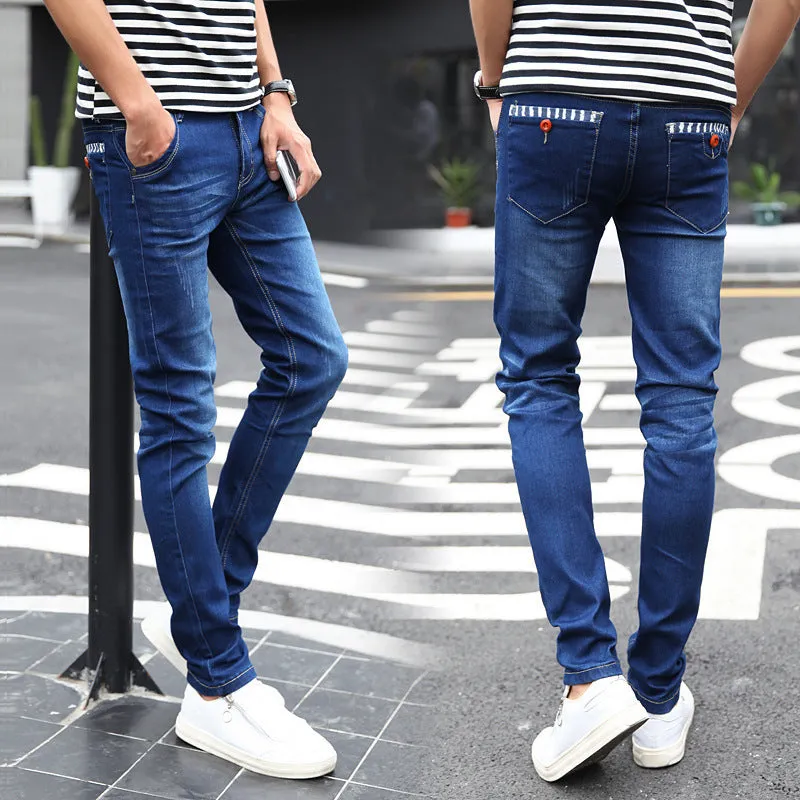 Men's White Slim Fit Stretch Stiletto Jeans