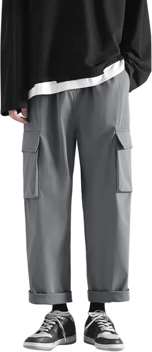 Men's Wild Cargo Pants Straight-Fit Casual Cargo Pants Multi Pocket Outdoor Sports Joggers