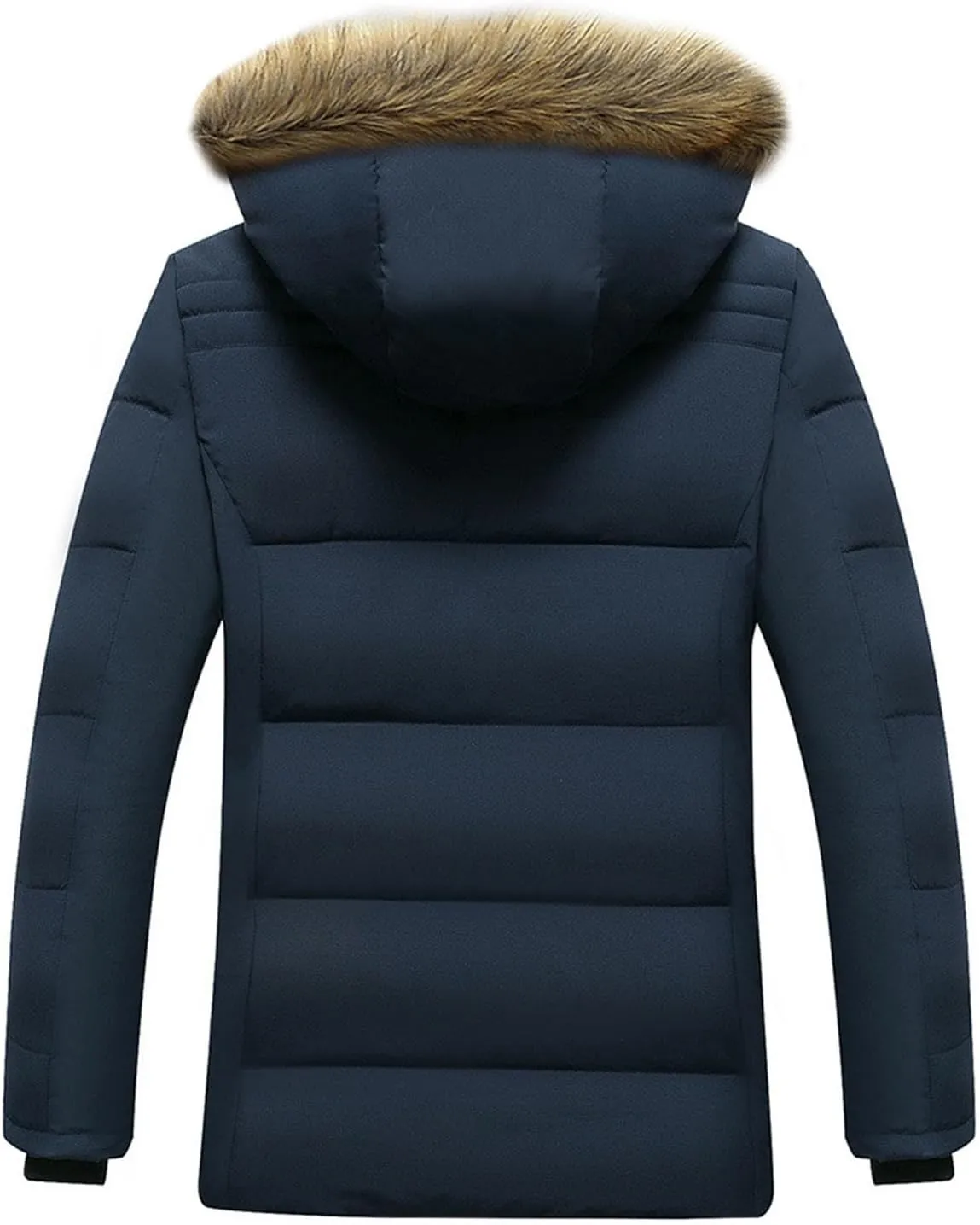 Men's Winter Coat Sherpa Fleece Lined Warm Parka Jacket with Faux Fur Trim Hood Windproof Thicken Winter Puffer Coats