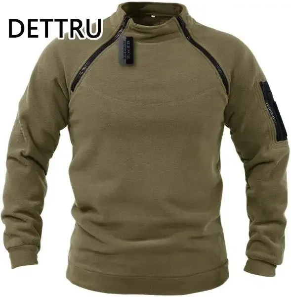 Men's Winter Fleece Zip Pullover - Thick Lamb Sweatshirt