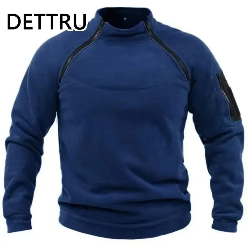 Men's Winter Fleece Zip Pullover - Thick Lamb Sweatshirt