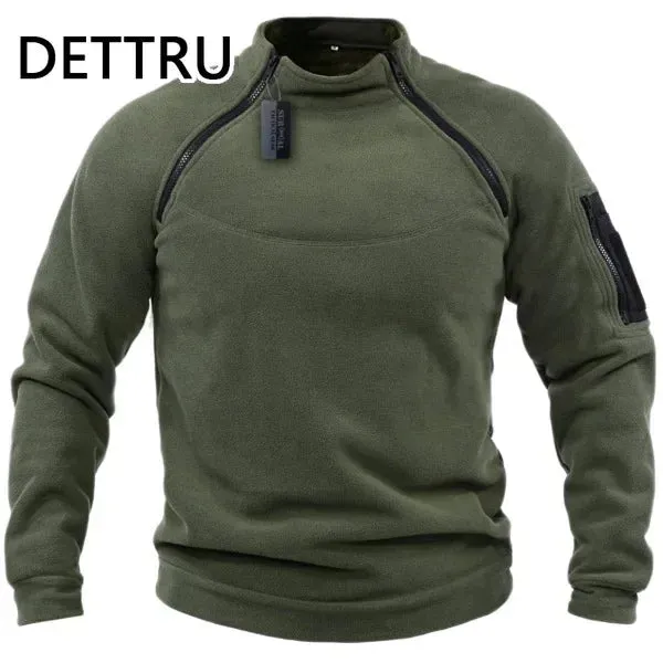 Men's Winter Fleece Zip Pullover - Thick Lamb Sweatshirt