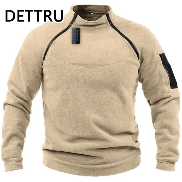 Men's Winter Fleece Zip Pullover - Thick Lamb Sweatshirt