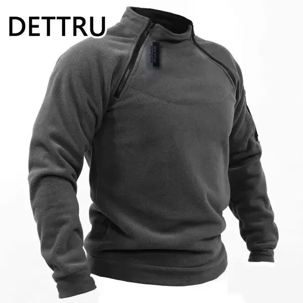 Men's Winter Fleece Zip Pullover - Thick Lamb Sweatshirt
