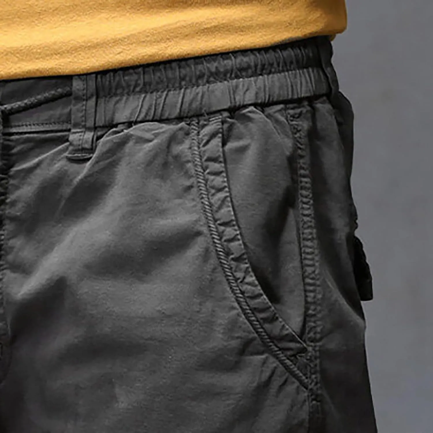 Mens Workout Cargo Sweatpants Heavy Weight Cotton Fleece Sweatpants Open Bottom Elastic Waist Drawstring with Pockets