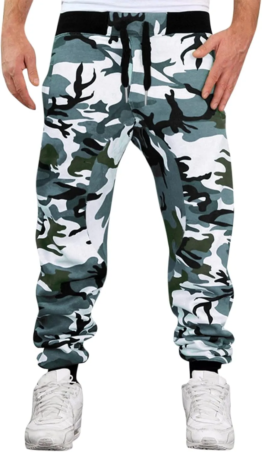 Mens Workout Cargo Sweatpants Straight Leg Casual Loose Fit Workout Running Big and Tall Athletic Jogging Pants with