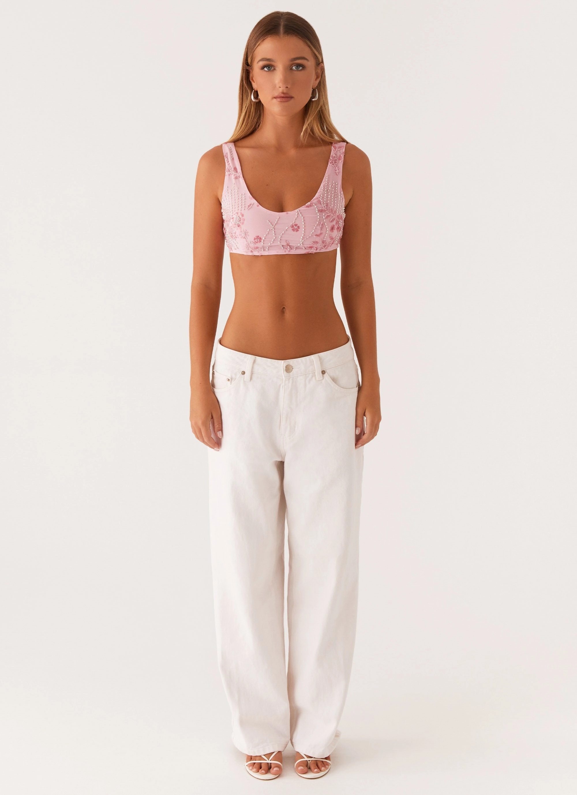 Mercer Sequin Bralette - Pink Cool Fabric