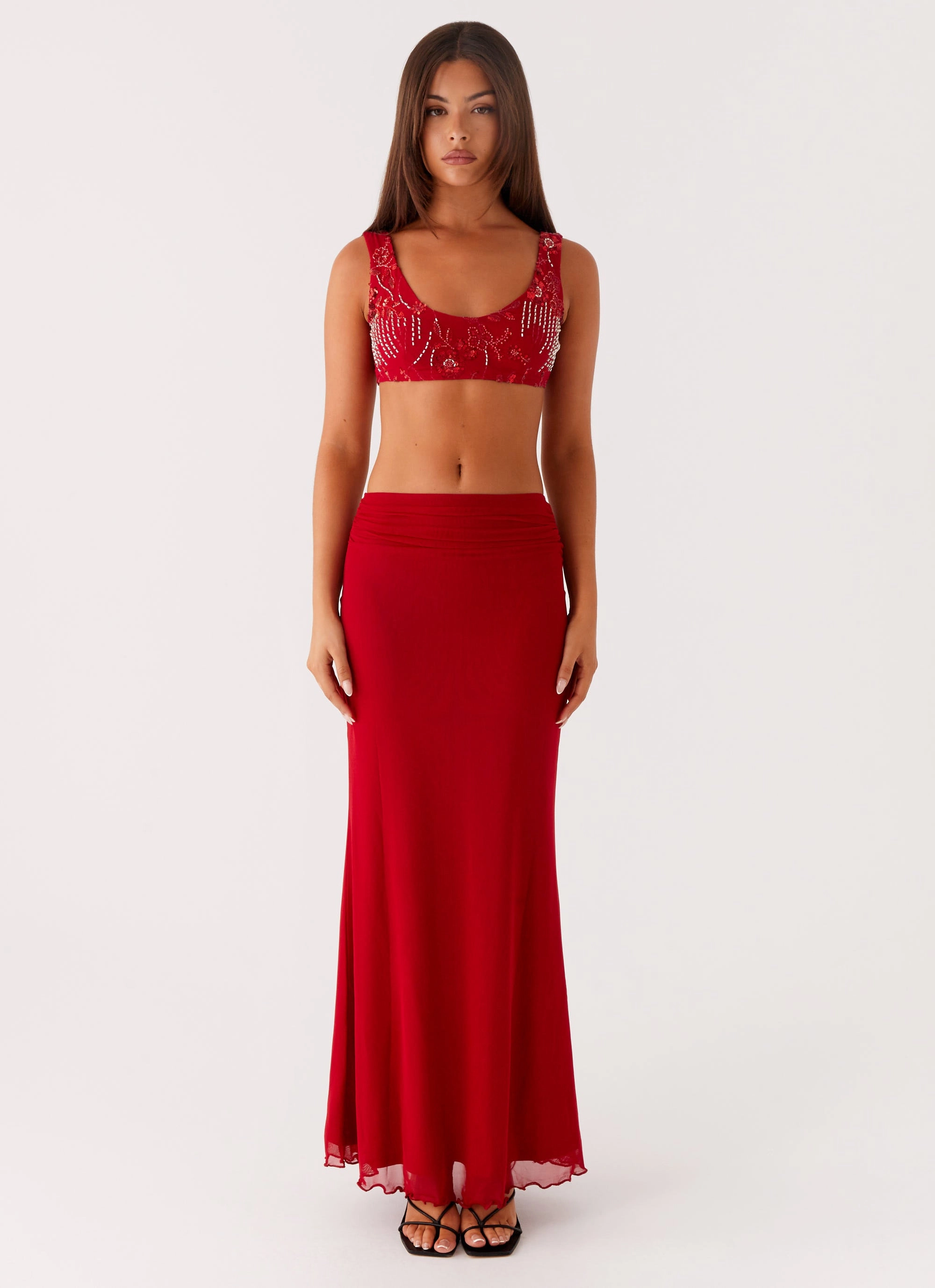 ZeroWaste Pattern Mercer Sequin Bralette - Red