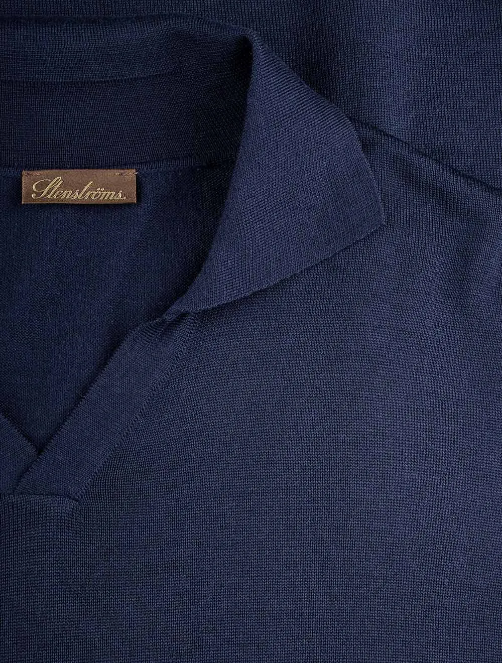 Merino Wool Longsleeve Polo Navy