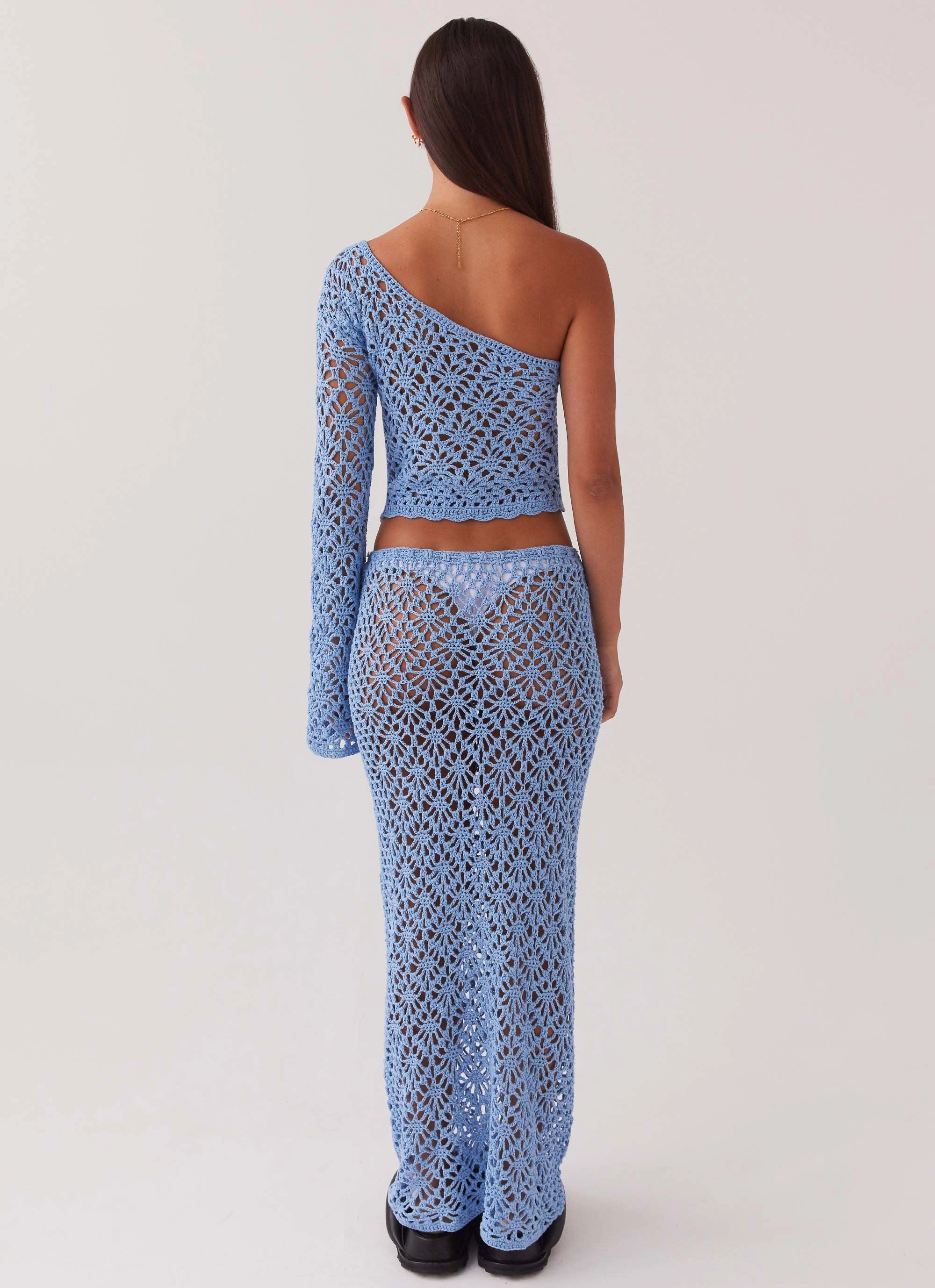 Merliah Crochet Maxi Skirt - Blue Easy Comfort