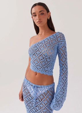 Durable Fabric Thick Fabric Merliah Crochet Top - Blue
