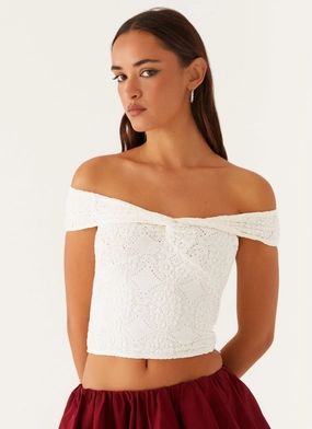 Meryll Twist Top - White Soft Sweater Trendy Sweater