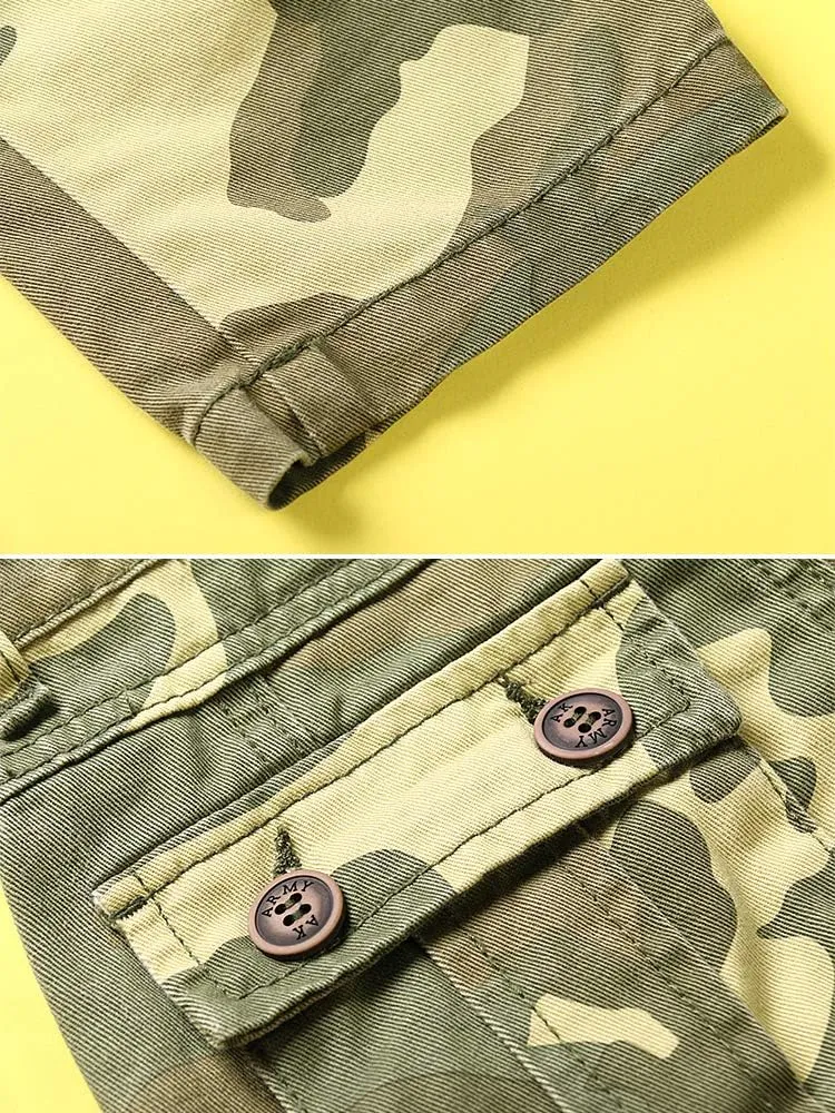 Mesinsefra Boys' Military Cargo Pants,Kids Cotton Multi Pocket Casual Outdoor Trousers