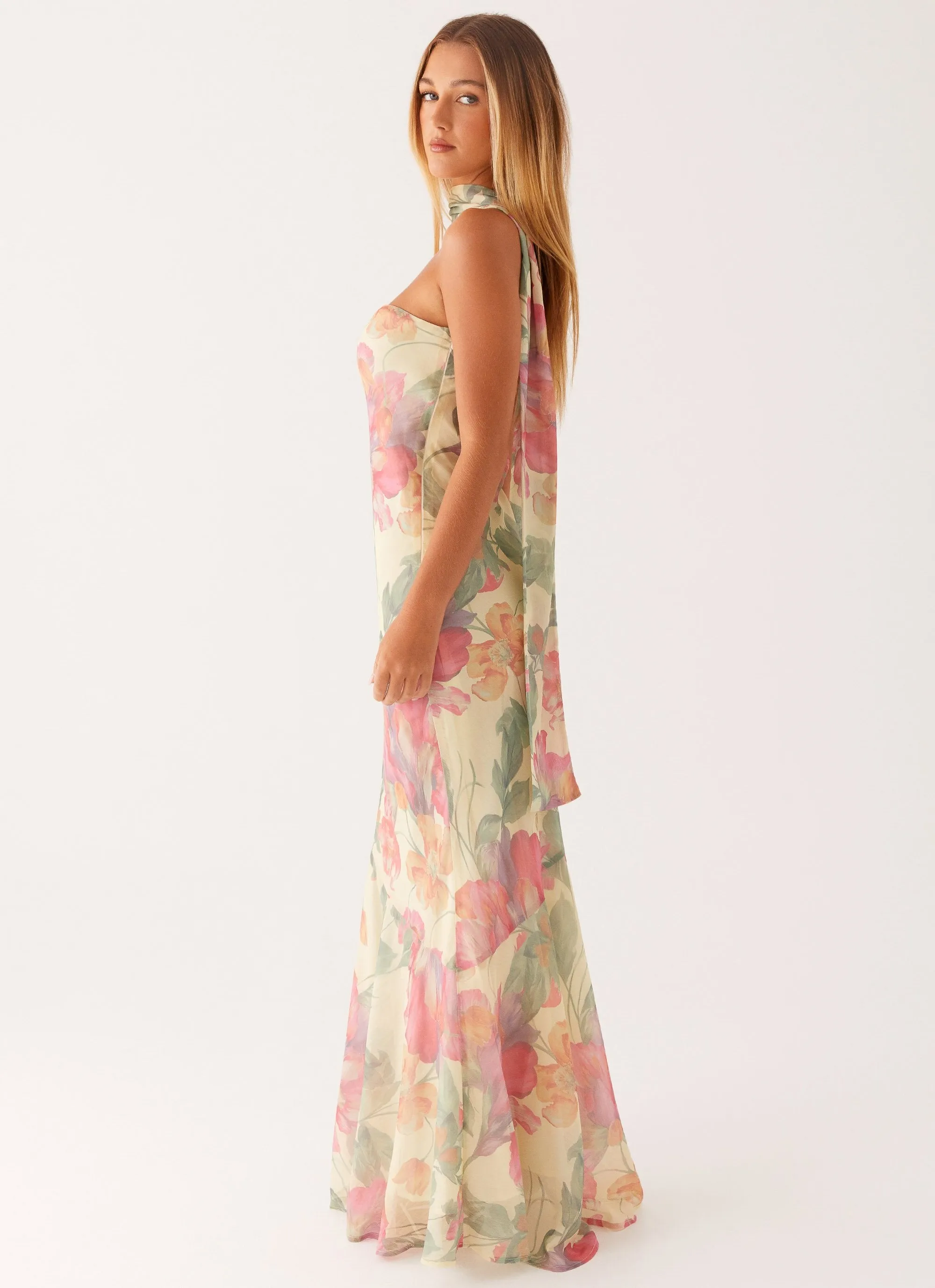 Pure Stitch City Bright Under The Pagoda Maxi Dress - Yellow Peony