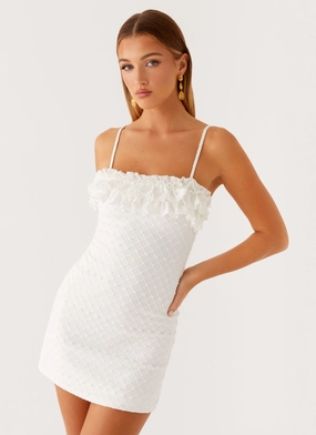 Bowden Mini Dress - Ivory Romance Glow Shine Finish