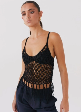Metro Wilds Net Top - Black Single Buttons