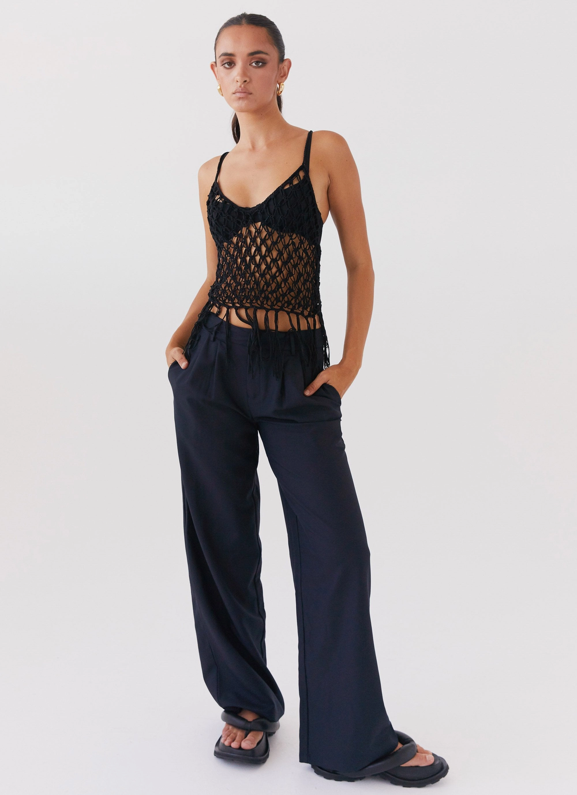 Metro Wilds Net Top - Black Anti Pill Surface