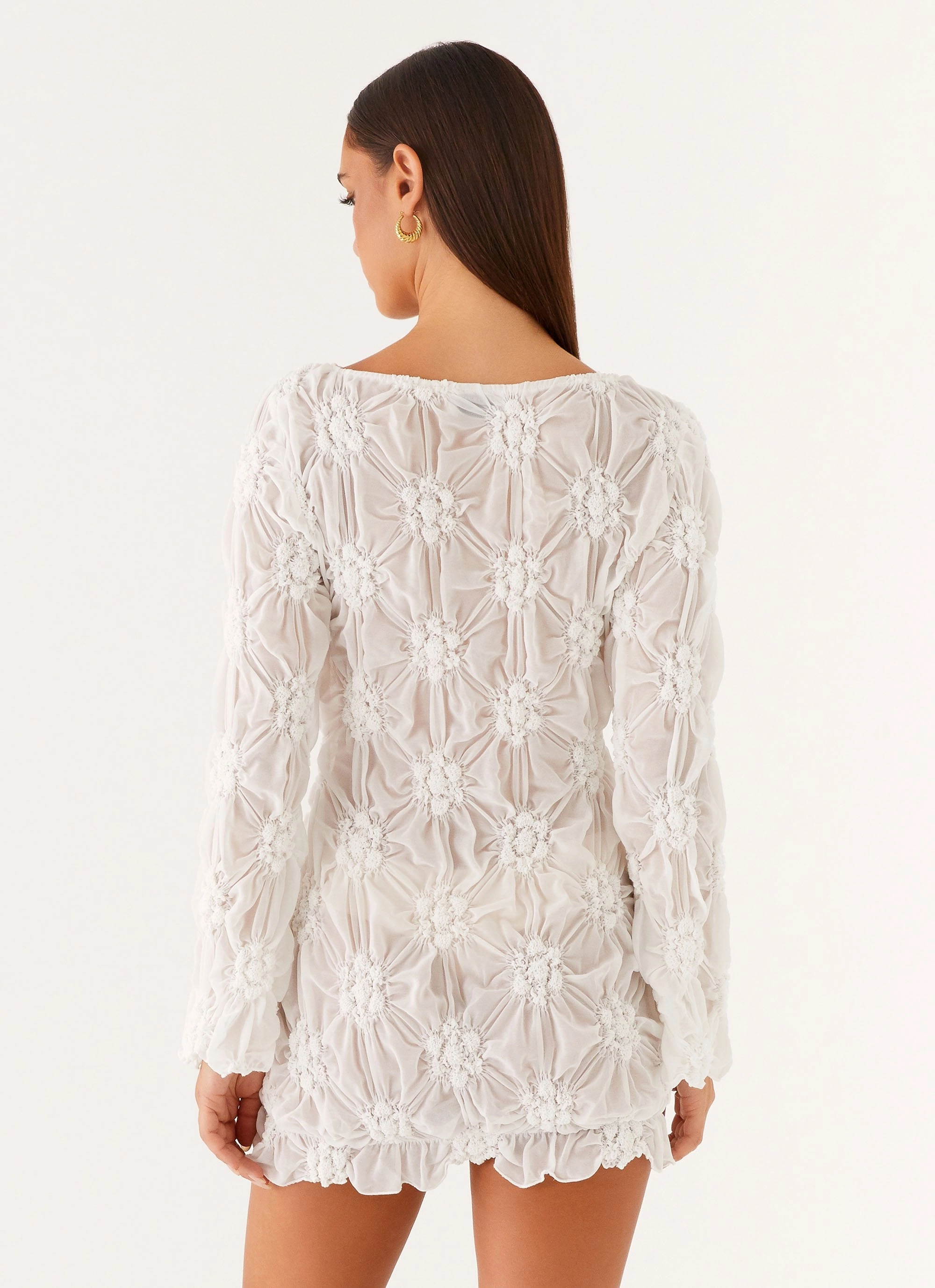 Mia Long Sleeve Dress - Ivory Sleek Form
