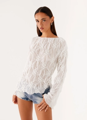 Mia Long Sleeve Top - Ivory Multi Directional Mobility