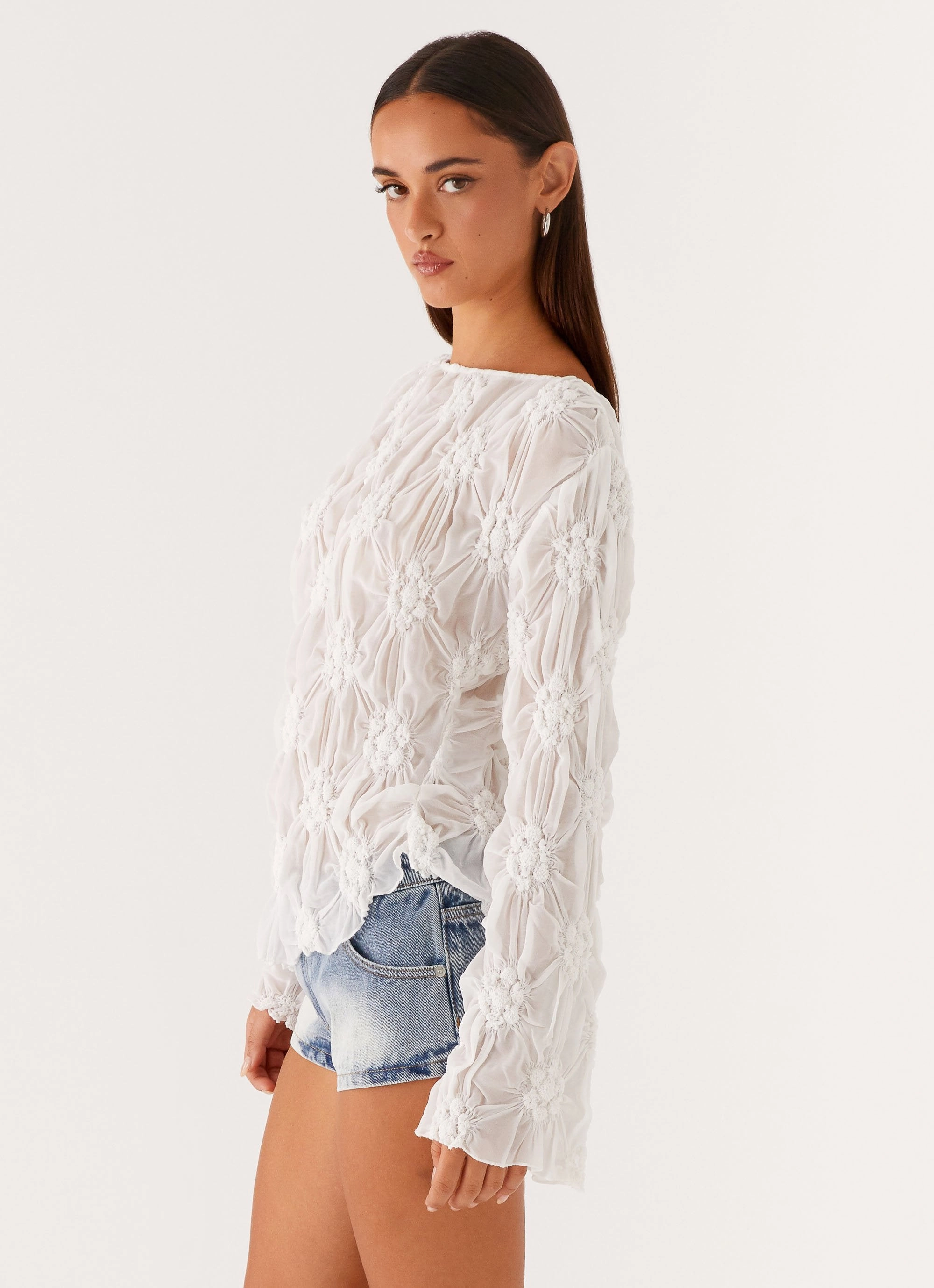 DurableStitching Mia Long Sleeve Top - Ivory