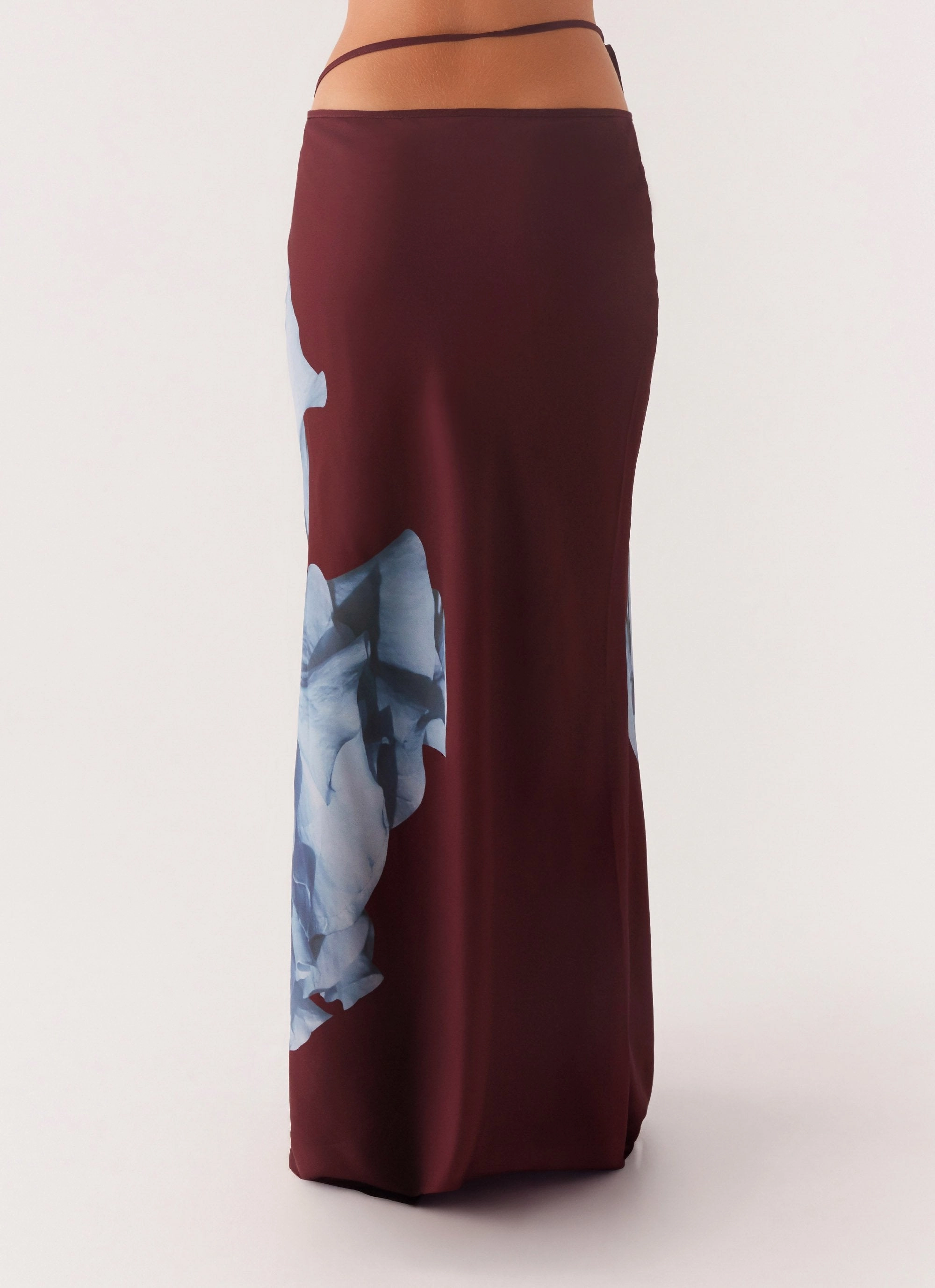 Michelle Maxi Skirt - Maroon Print Flex Foam Inserts