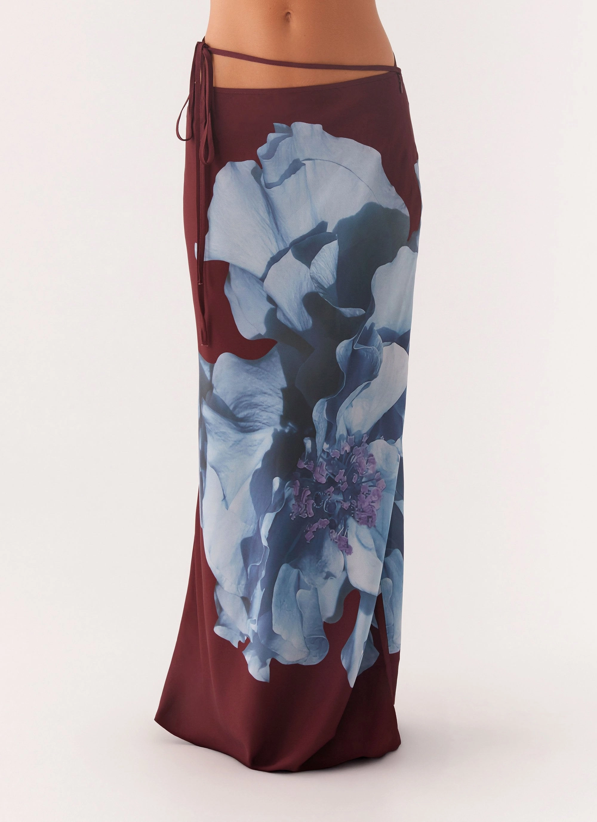 Tapered ankle Durable Design Michelle Maxi Skirt - Maroon Print