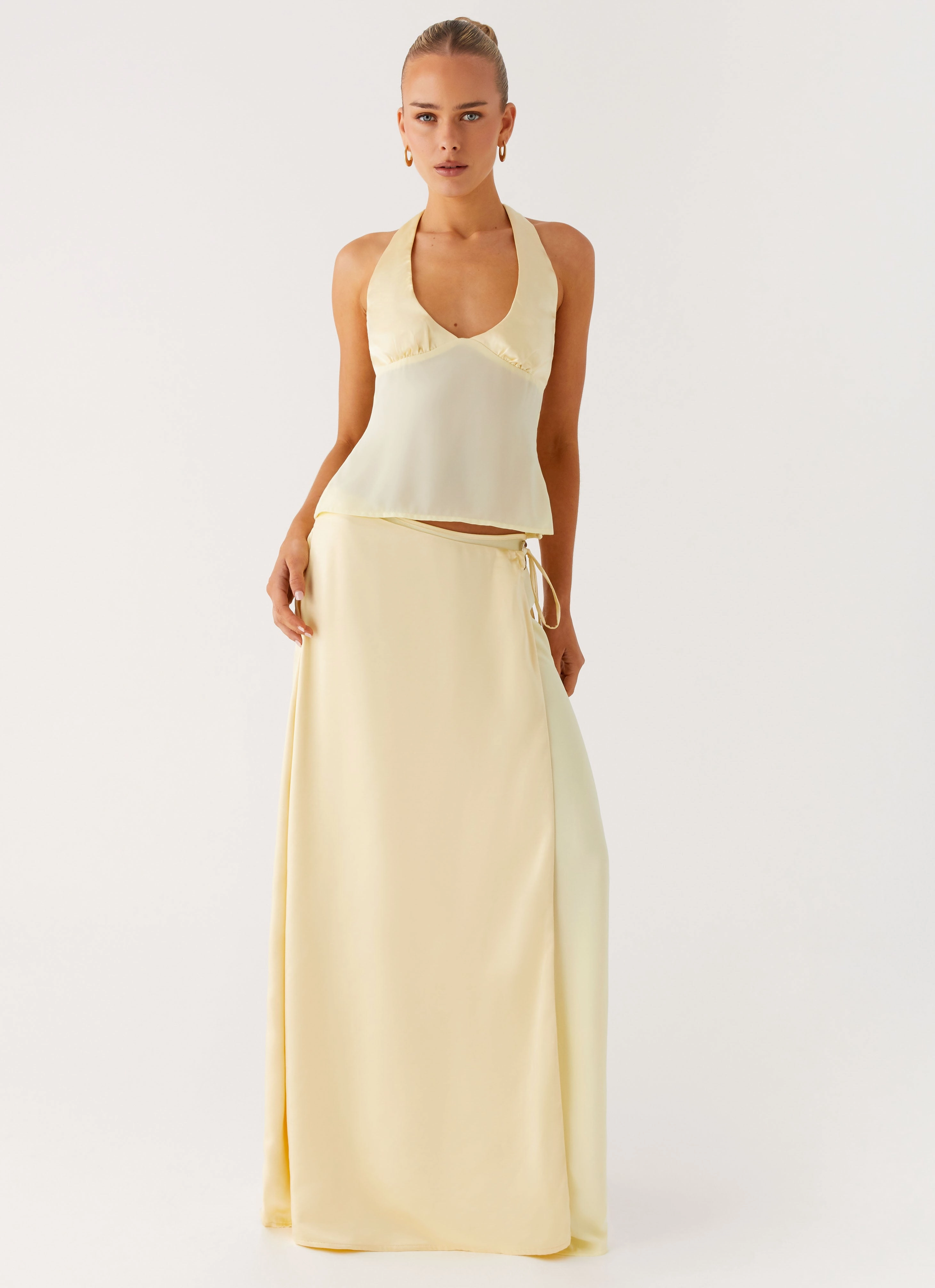 Basic Essential Layer Travel Wardrobe Pollie Maxi Skirt - Yellow