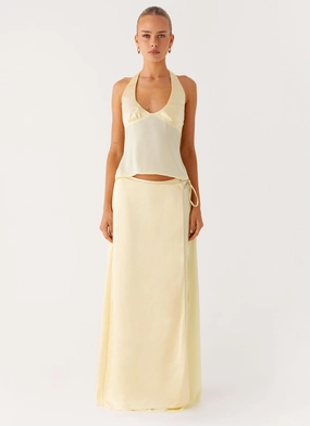 City Layer Style ThermalReflective Pollie Maxi Skirt - Yellow